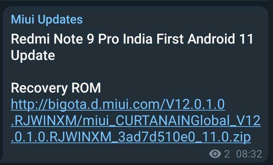 Redmi Note 9 Pro Android 11