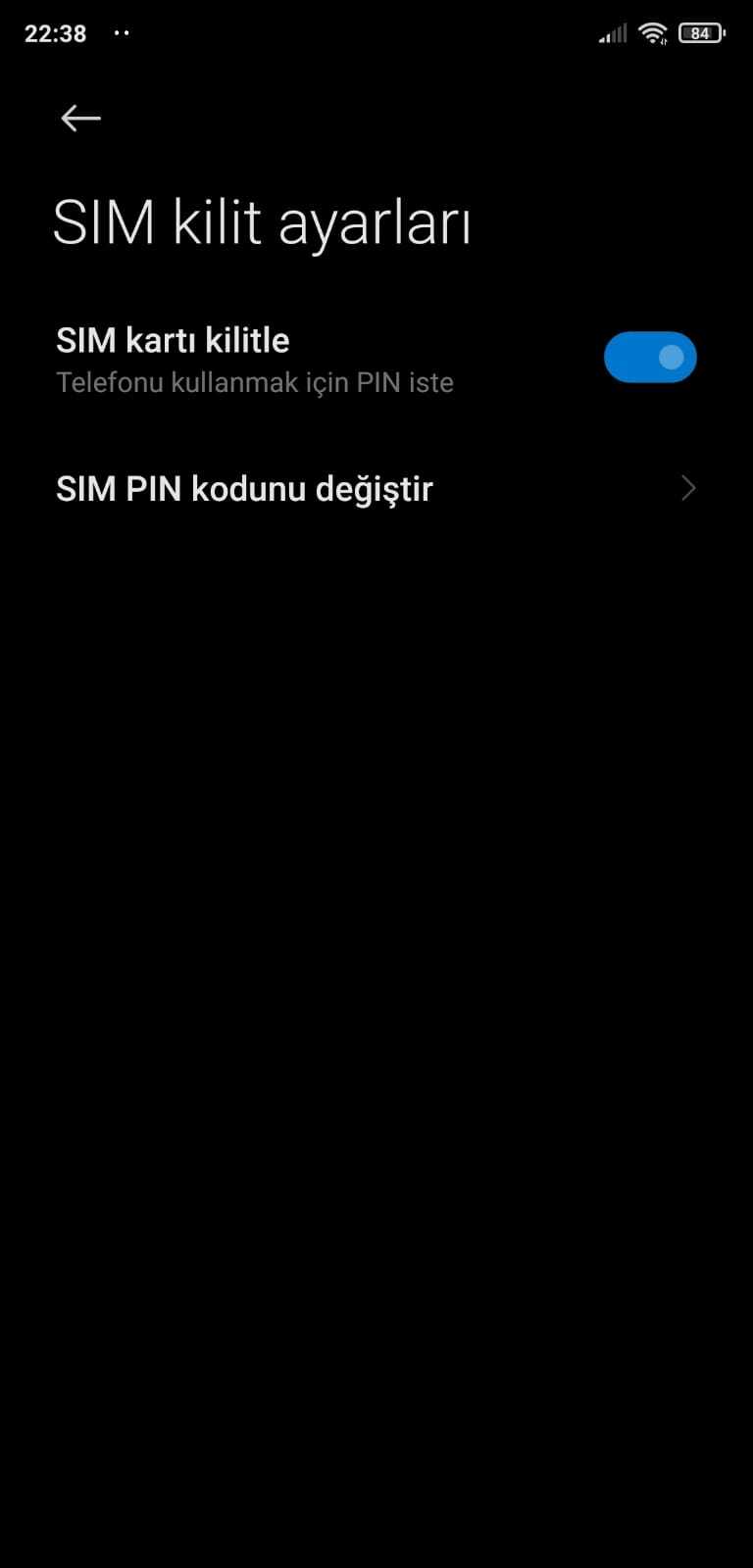Xiaomi telefonlarda SIM PIN kodu degistirme 2